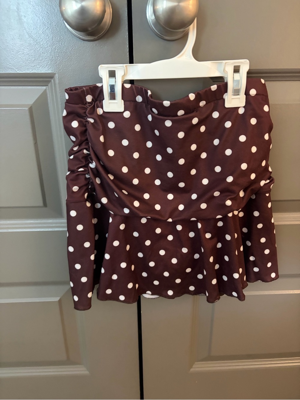 Polka Dot Peplum Mini Skirt